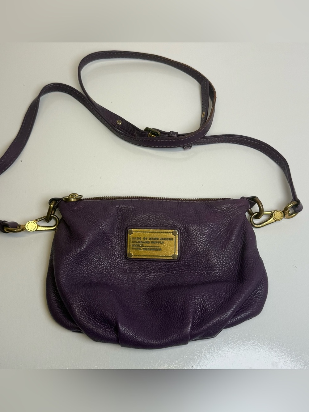Marc by Marc Jacobs Standard Supply Crossbody Pebbled Purple Leather Vintage Bag